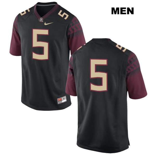 Men's NCAA Nike Florida State Seminoles #5 Dontavious Jackson College No Name Black Stitched Authentic Football Jersey HRT3169TF